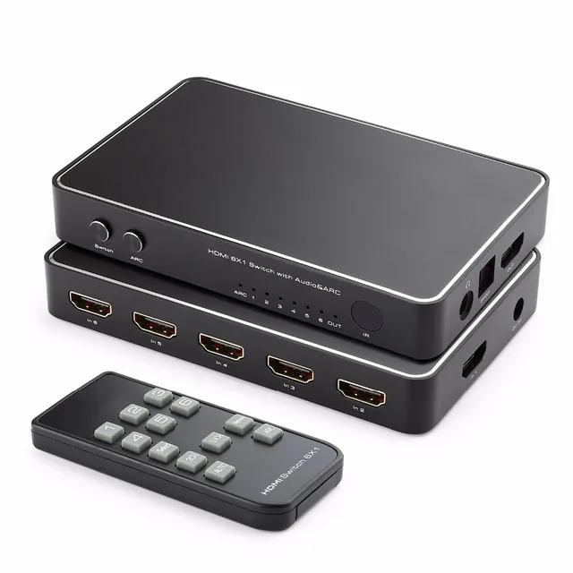 6 Port HDMI Switch, 4Kx2K 6x1 HDMI Switch Selector Hub